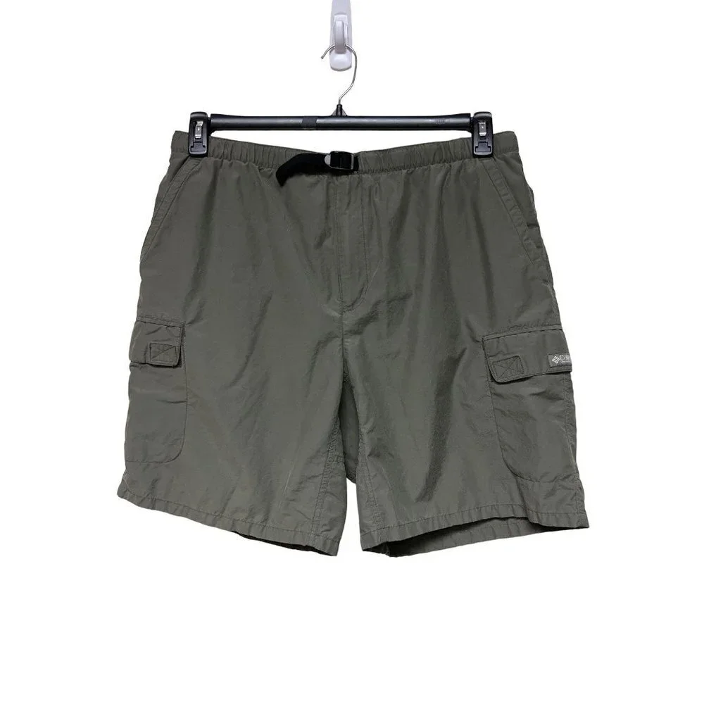 Columbia Mesh Lined Cargo Olive Green Hiking Shorts Men's Size Large